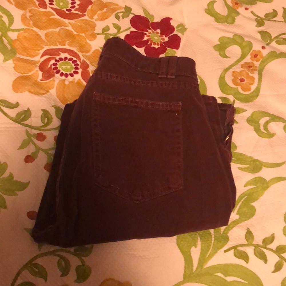 Burgundy American Apparel pants.